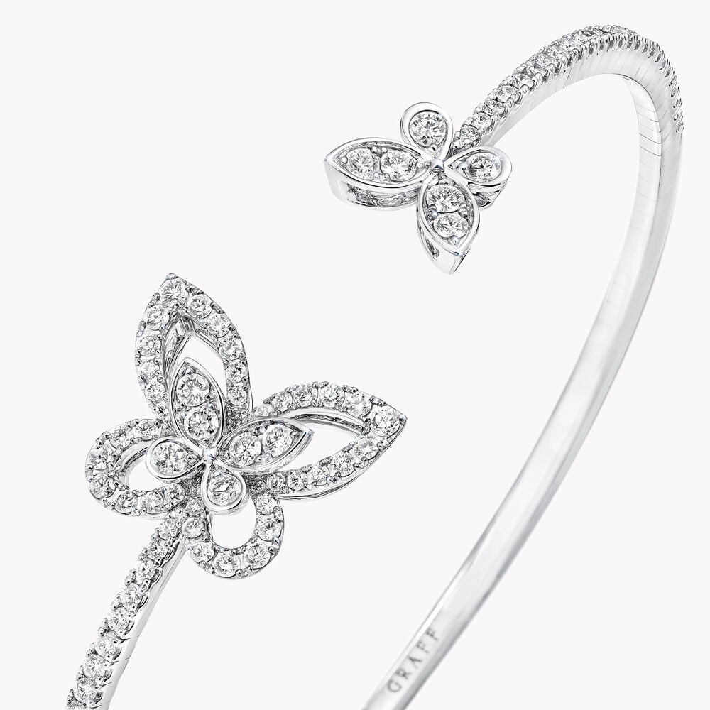 Butterfly Silhouette Open Diamond Bangle
